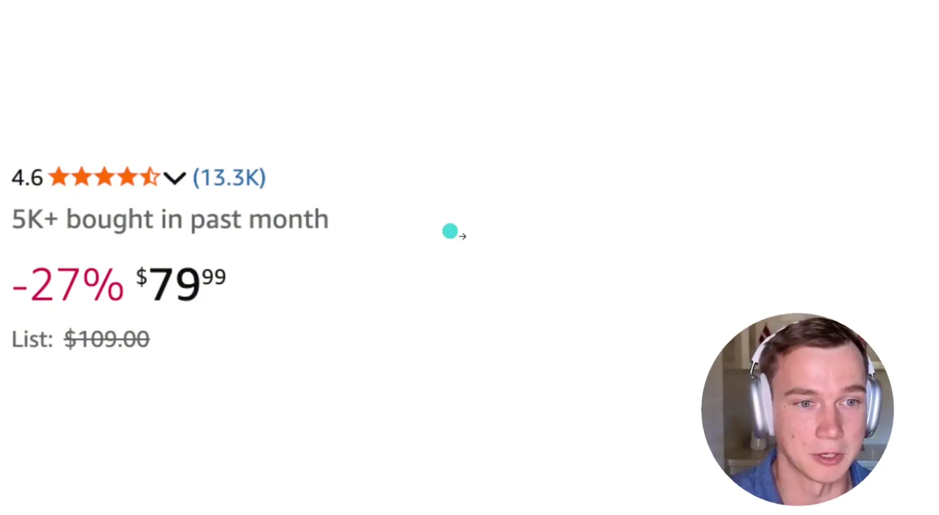 The brand's Amazon listing: a 4.6-star rating across 13.3K reviews, 5K+ bought in the past month, at $79.99 (27% off a $109 list price)